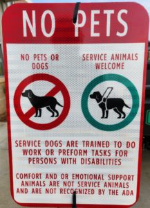 No Pets sign